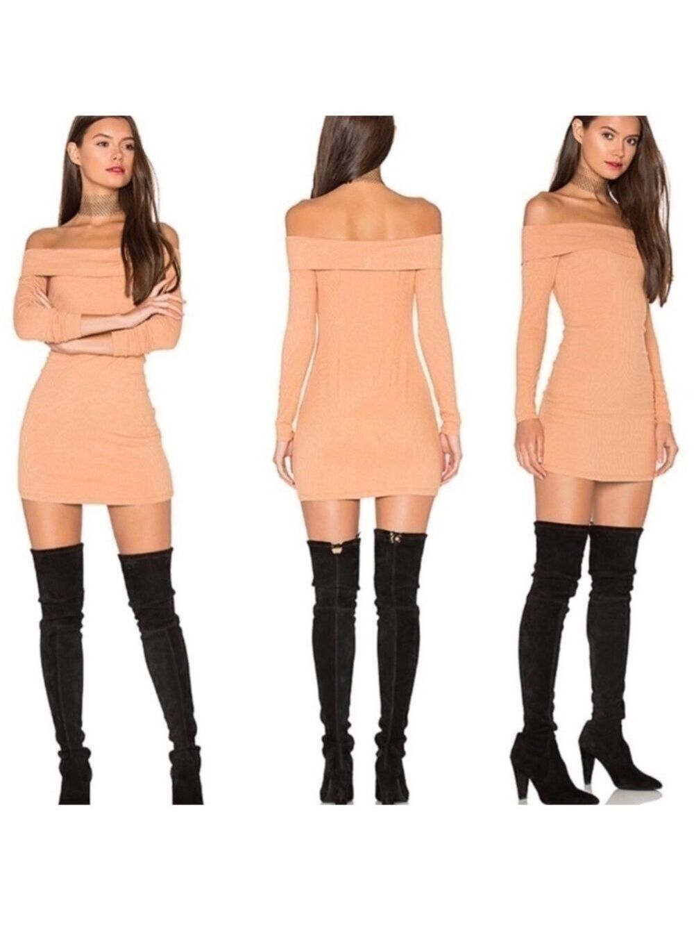 PRIVACY Please Silas Off The Shoulder Ribbed Dress
